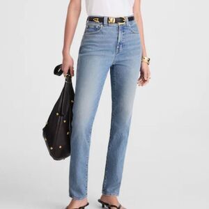 Madewell The Perfect Vintage Crop Blue Women 90 Mom High Rise Tall Jeans Sz 26T